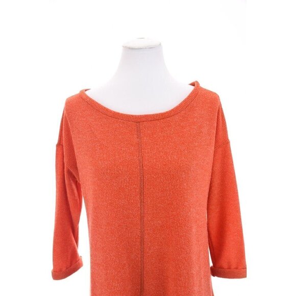 Easel Anthropologie Oversized Swing Knit Sweater Tunic Top Babydoll Orange Sz S - Picture 3 of 9